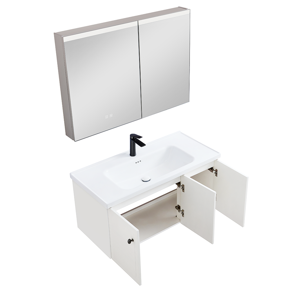 Zestaw Szafka - 100cm, umywalka, lustro z szafką - SU-819 - SWISS MEYER