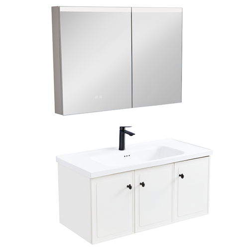 Zestaw Szafka - 100cm, umywalka, lustro z szafką - SU-819 - SWISS MEYER