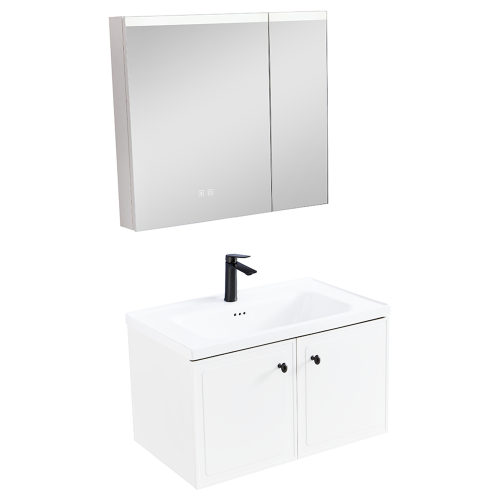 Zestaw Szafka - 80cm, umywalka, lustro z szafką - SU-819 - SWISS MEYER