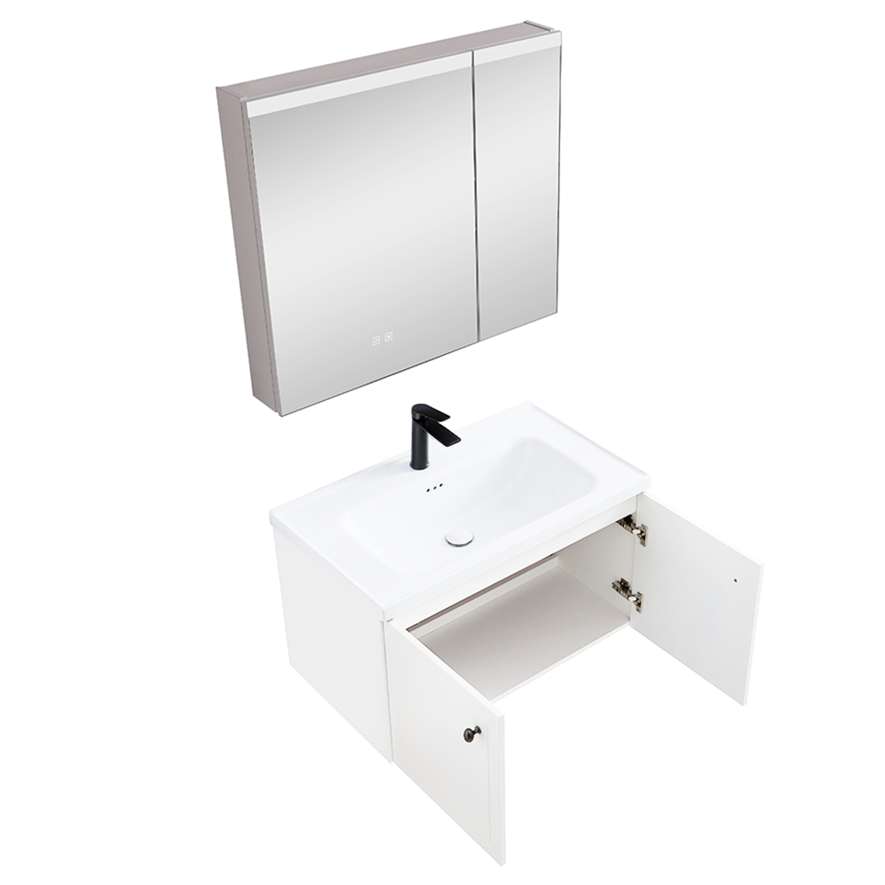 Zestaw Szafka - 80cm, umywalka, lustro z szafką - SU-819 - SWISS MEYER