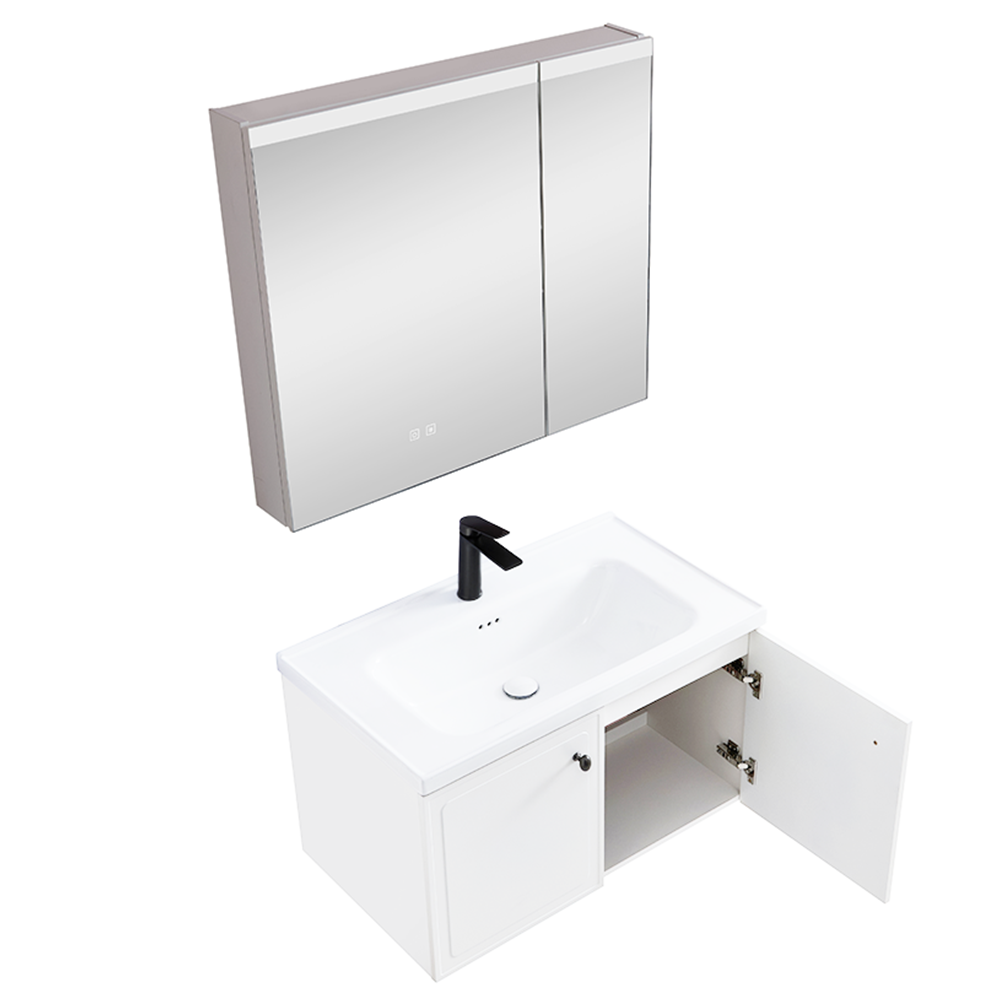 Zestaw Szafka - 80cm, umywalka, lustro z szafką - SU-819 - SWISS MEYER