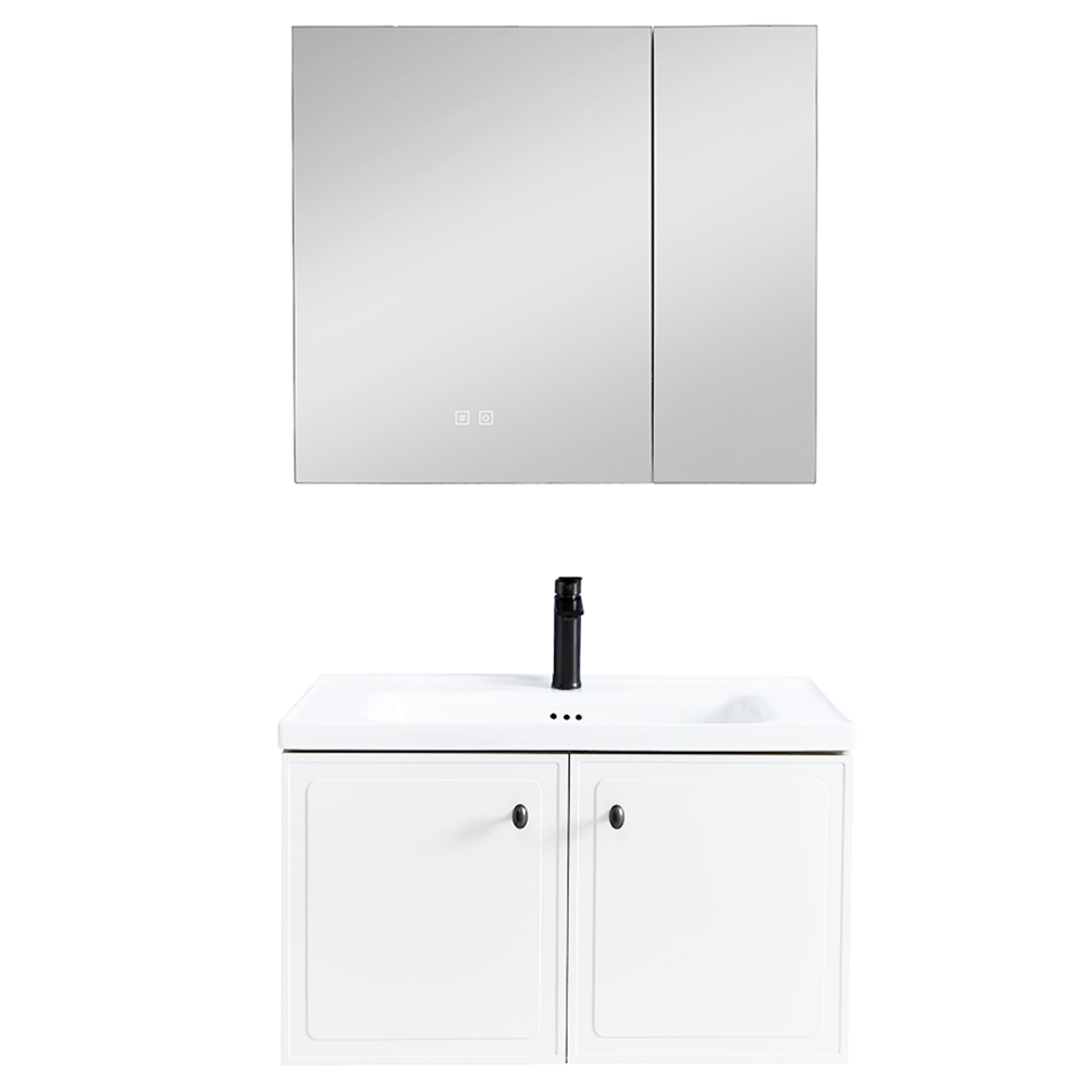 Zestaw Szafka - 80cm, umywalka, lustro z szafką - SU-819 - SWISS MEYER