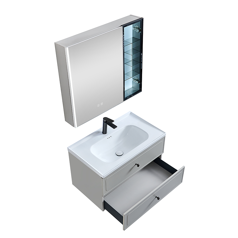 Zestaw Szafka - 80cm, umywalka, lustro z szafką - SU-820 - SWISS MEYER