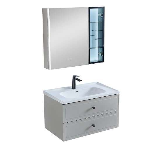 Zestaw Szafka - 80cm, umywalka, lustro z szafką - SU-820 - SWISS MEYER