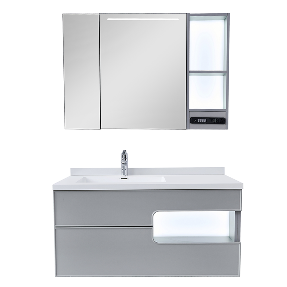 Zestaw Szafka - 100cm, umywalka, lustro z szafką - SU-827 - SWISS MEYER