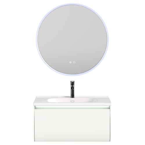 Zestaw Szafka - 80cm, umywalka, lustro z szafką - SU-809 - SWISS MEYER