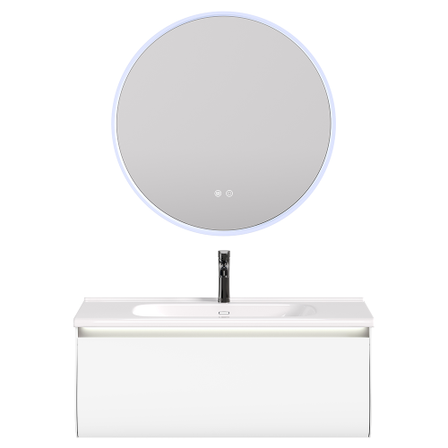 Zestaw Szafka - 100cm, umywalka, lustro z szafką - SU-809 - SWISS MEYER