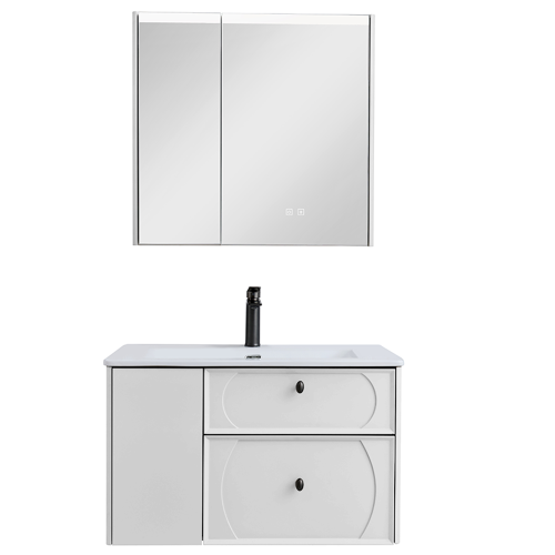 Zestaw Szafka - 80cm, umywalka, lustro z szafką - SU-824 - SWISS MEYER