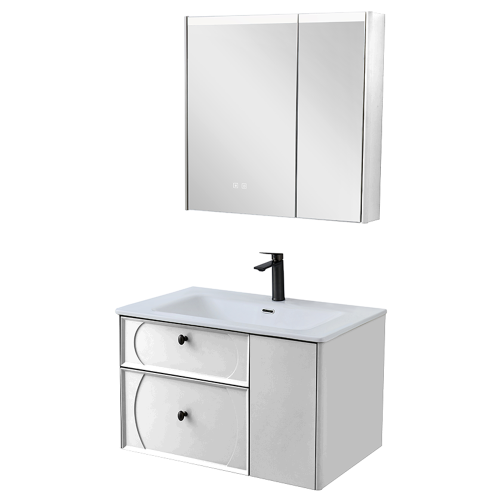 Zestaw Szafka - 80cm, umywalka, lustro z szafką - SU-824 - SWISS MEYER