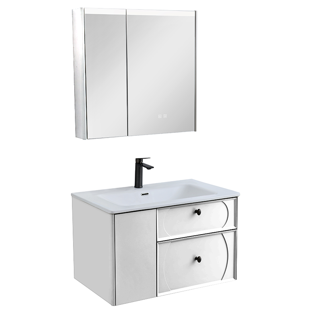 Zestaw Szafka - 80cm, umywalka, lustro z szafką - SU-824 - SWISS MEYER