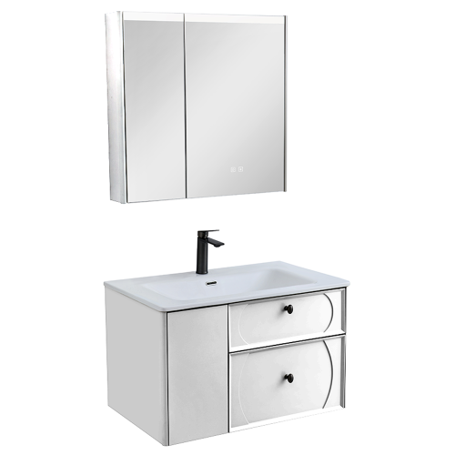 Zestaw Szafka - 80cm, umywalka, lustro z szafką - SU-824 - SWISS MEYER