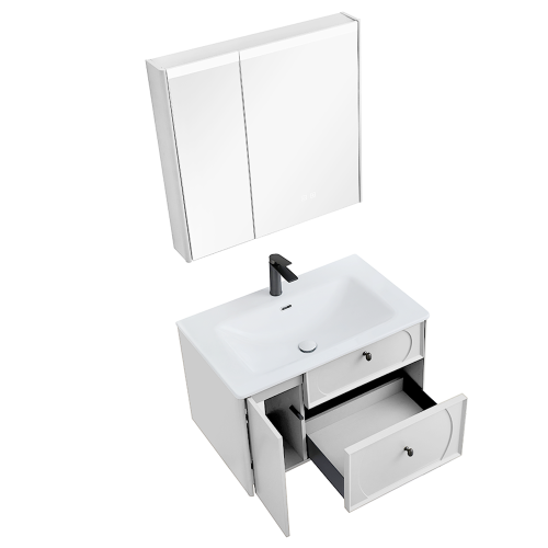 Zestaw Szafka - 80cm, umywalka, lustro z szafką - SU-824 - SWISS MEYER