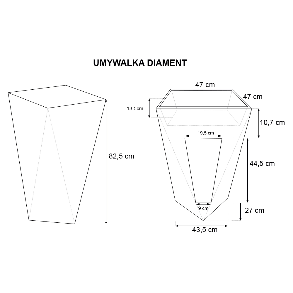 Umywalka wolnostojąca ceramiczna DIAMENT - SWISS MEYER