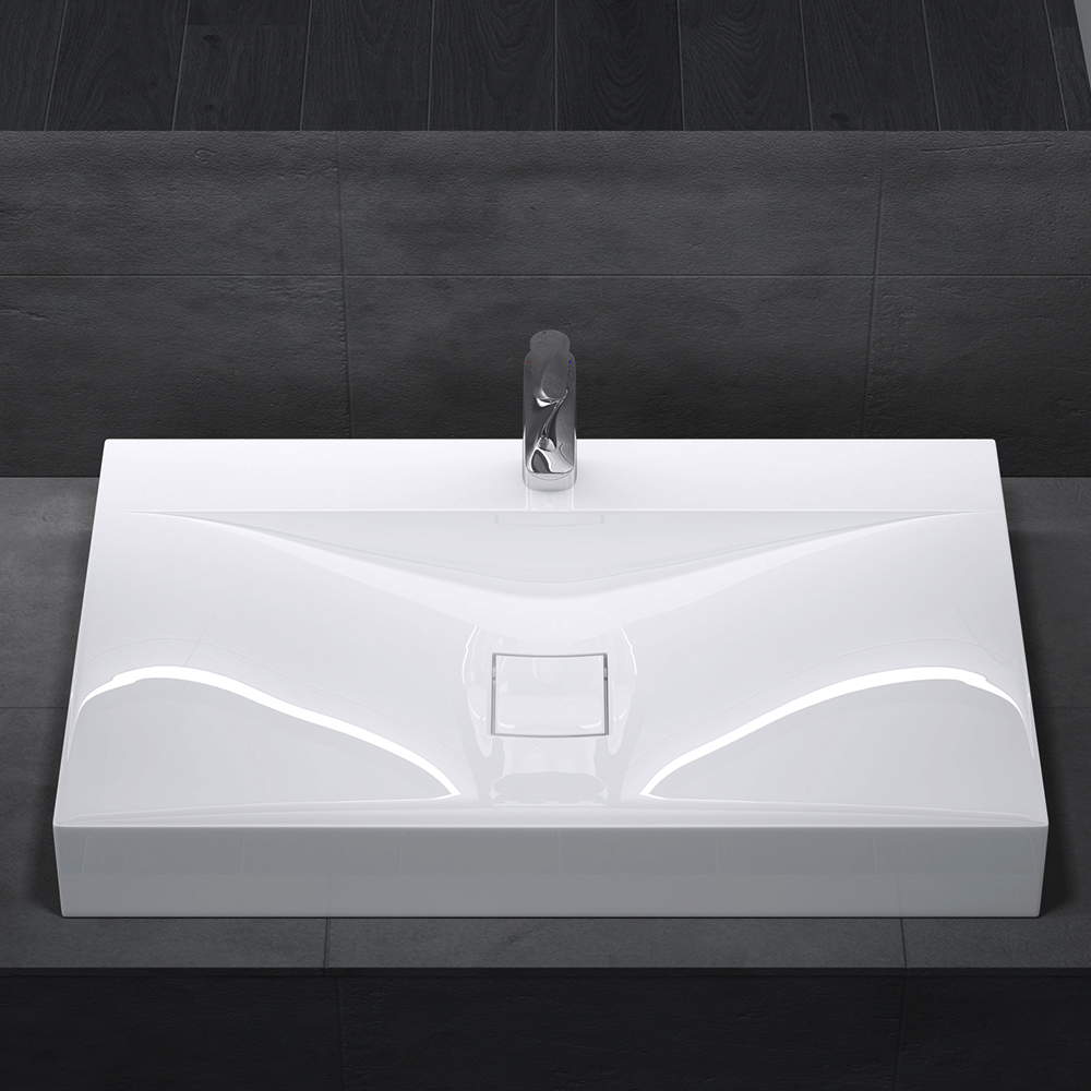 Umywalka nablatowa z konglomeratu - OSLO 80 x 48 cm SWISS MEYER