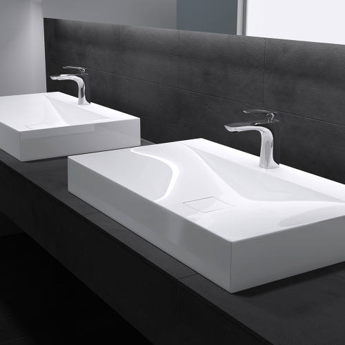 Umywalka nablatowa z konglomeratu - OSLO 80 x 48 cm SWISS MEYER