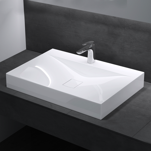 Umywalka nablatowa z konglomeratu - OSLO 80 x 48 cm SWISS MEYER