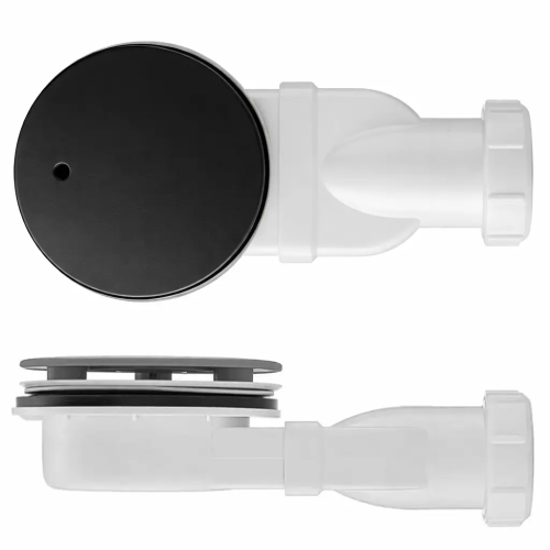 Syfon brodzikowy niski 90mm Slim do niskiego brodzika - SWISS MEYER - CZARNY MAT