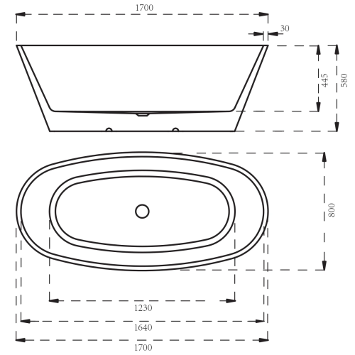 Wanna wolnostojąca przyścienna 170 cm SPA230 - SWISS MEYER exclusive