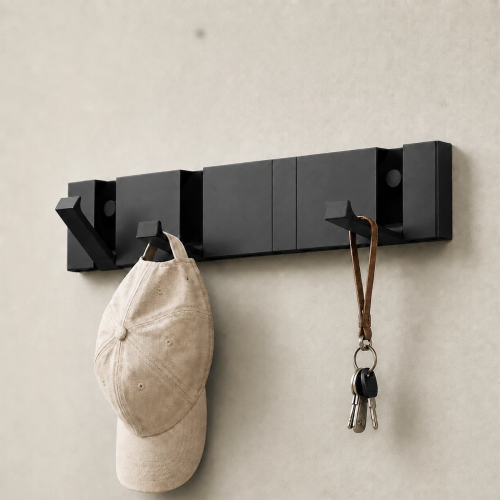 Wieszak ścienny składany, chowany DOMI 4-B czarny 30cm SWISS MEYER