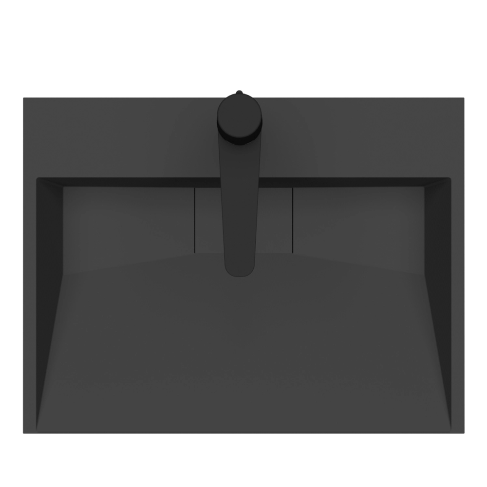 Umywalka nablatowa czarna z konglomeratu - GONO 50 x 38 cm SWISS MEYER