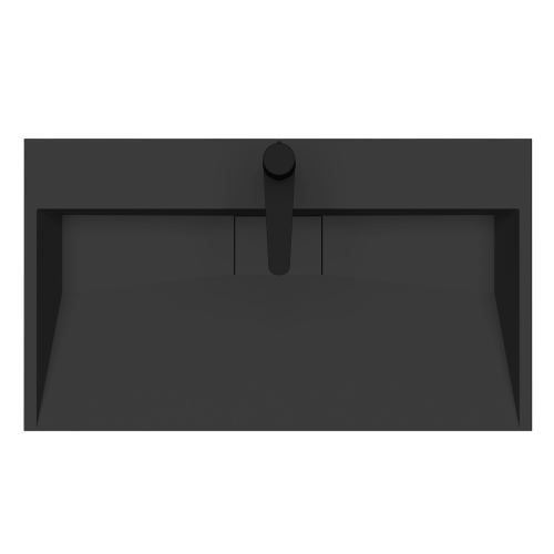 Umywalka nablatowa czarna z konglomeratu - GONO 80 x 46 cm SWISS MEYER
