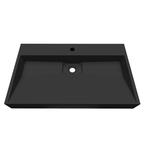 Umywalka nablatowa czarna z konglomeratu - GONO 80 x 46 cm SWISS MEYER