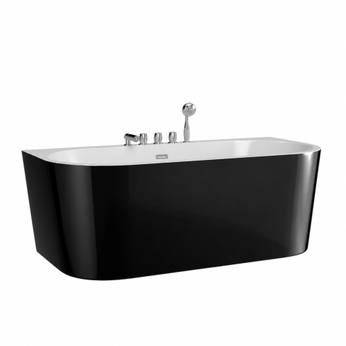 Wanna przyścienna z bateriami 170 cm czarna SPA210B - SWISS MEYER exclusive