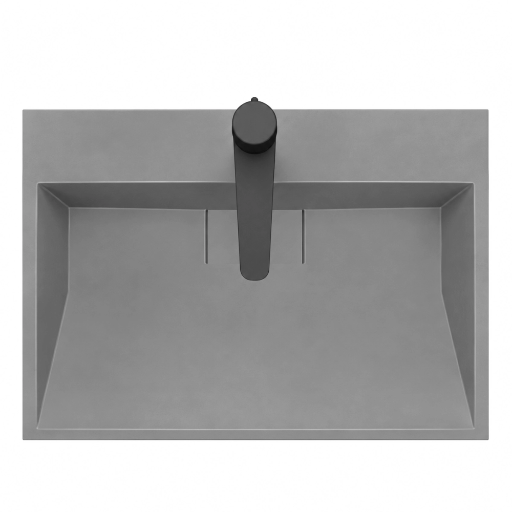 Umywalka nablatowa szara z konglomeratu - GONO 50 x 38 cm SWISS MEYER