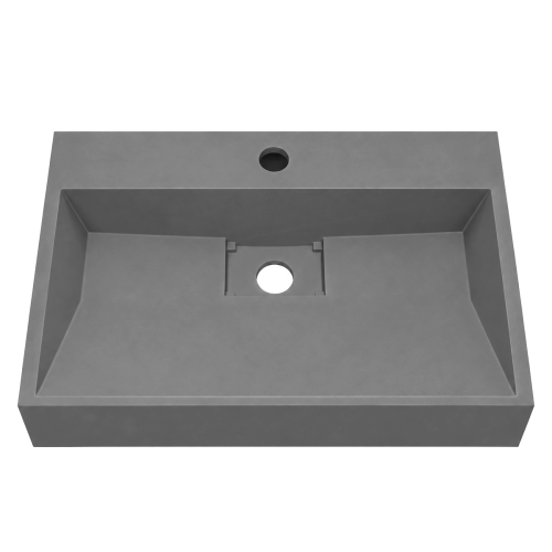 Umywalka nablatowa szara z konglomeratu - GONO 60 x 38 cm SWISS MEYER
