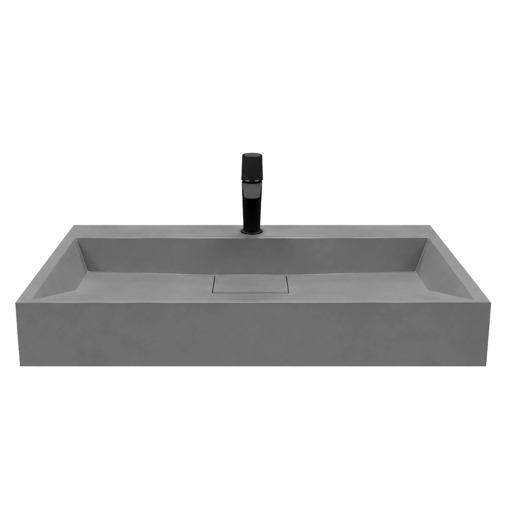 Umywalka nablatowa szara z konglomeratu - GONO 70 x 46 cm SWISS MEYER