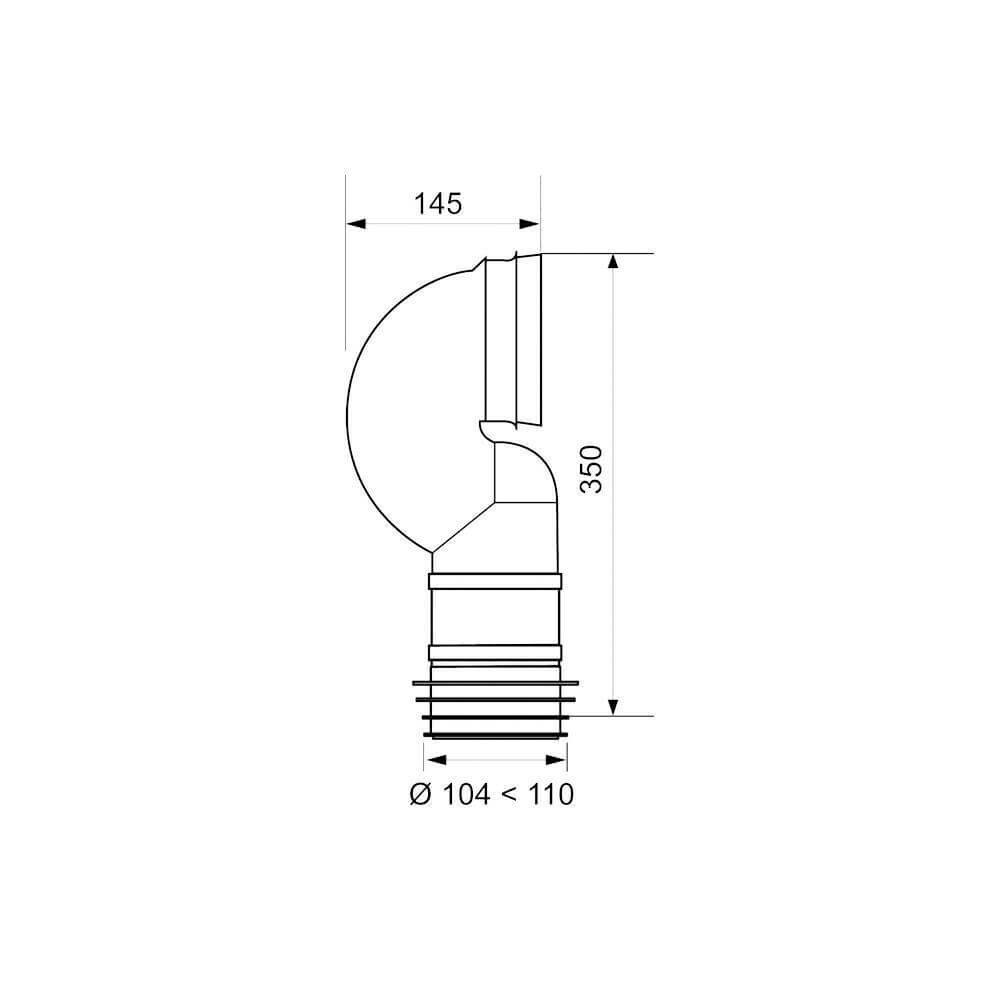 Kolanko fajkowe WC - 110 mm / 90°