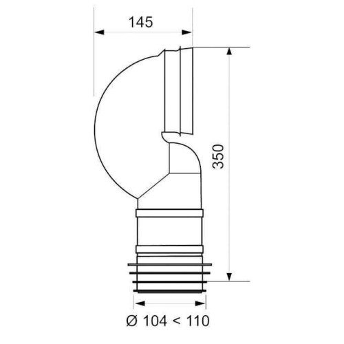 Kolanko fajkowe WC - 110 mm / 90°