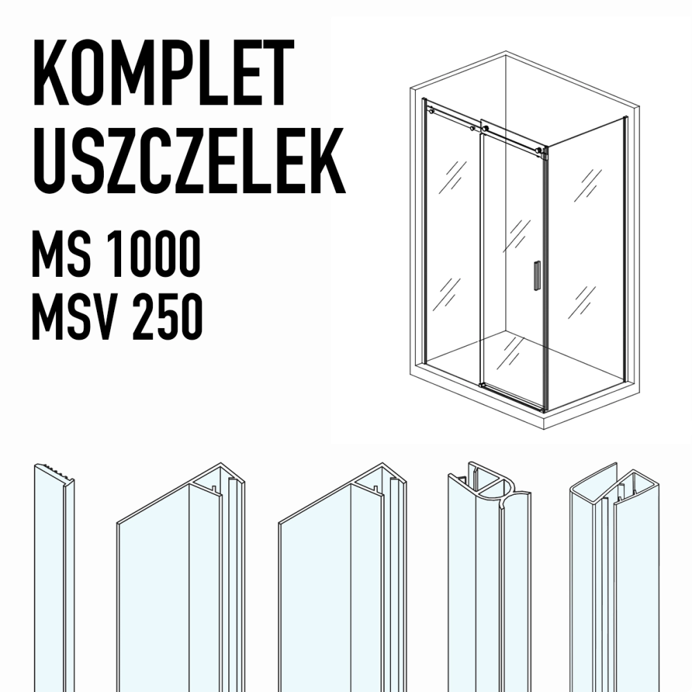 Komplet uszczelek do kabiny MS1000 i drzwi MSV200