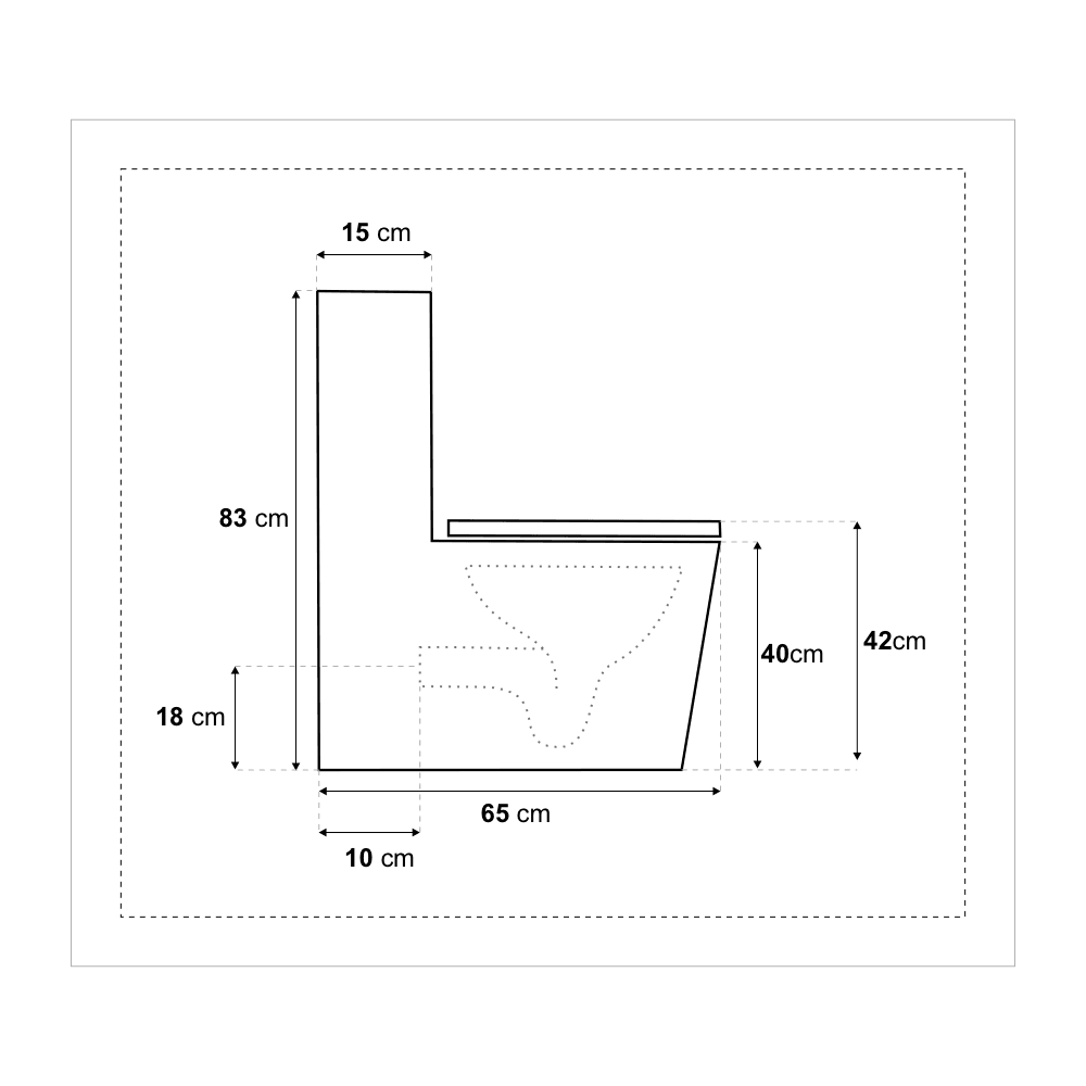 WC Kompakt czarny z deską - rimless, bezkołnierzowy LUKKI - SWISS MEYER