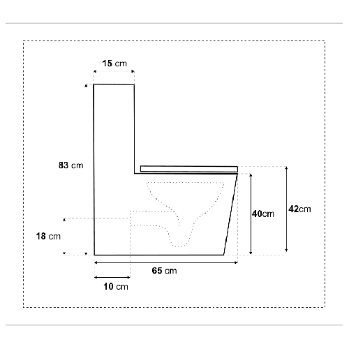 WC Kompakt czarny z deską - rimless, bezkołnierzowy LUKKI - SWISS MEYER