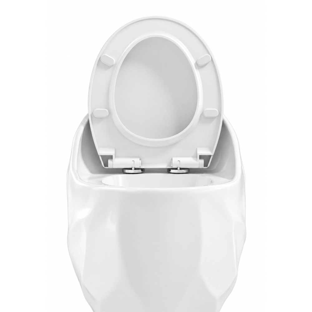 WC Kompakt biały z deską - rimless, bezkołnierzowy ETERNA - SWISS MEYER