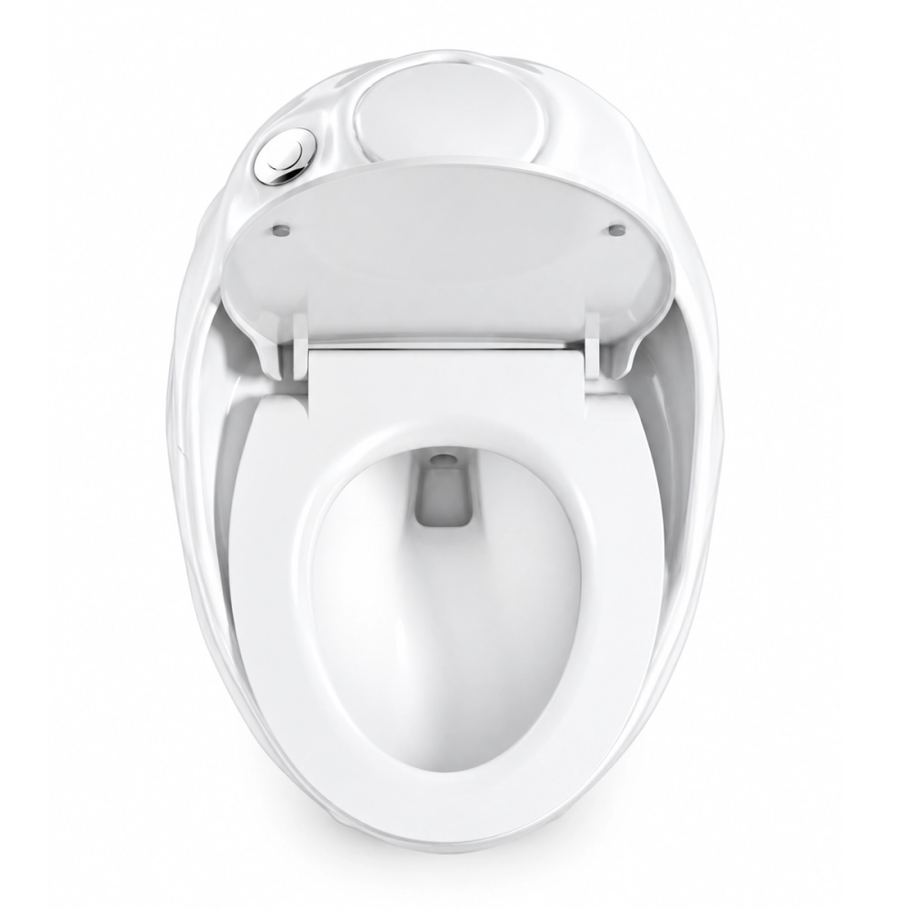 WC Kompakt biały z deską - rimless, bezkołnierzowy ETERNA - SWISS MEYER