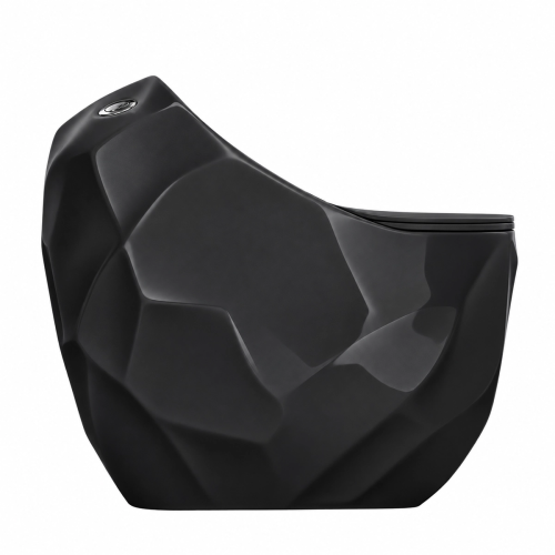 WC Kompakt czarny z deską - rimless, bezkołnierzowy ETERNA - SWISS MEYER