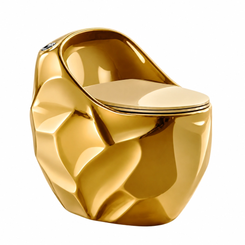 WC Kompakt złoty z deską - rimless, bezkołnierzowy ETERNA - SWISS MEYER