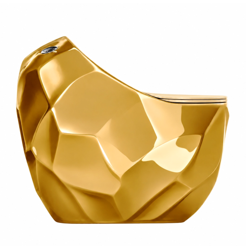 WC Kompakt złoty z deską - rimless, bezkołnierzowy ETERNA - SWISS MEYER