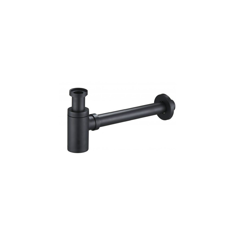 Syfon umywalkowy okrągły mosiężny CZARNY MAT