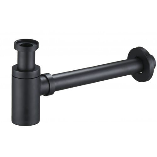 Syfon umywalkowy okrągły mosiężny CZARNY MAT