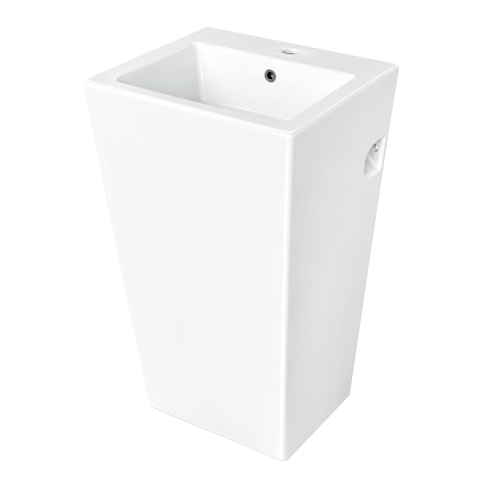Umywalka wolnostojąca ceramiczna CUBO biała- SWISS MEYER