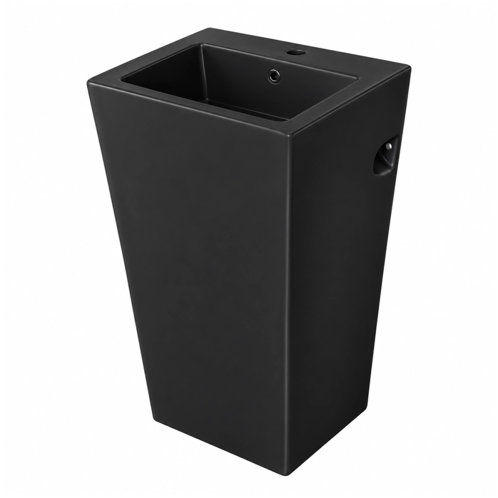 Umywalka wolnostojąca ceramiczna CUBO czarna - SWISS MEYER