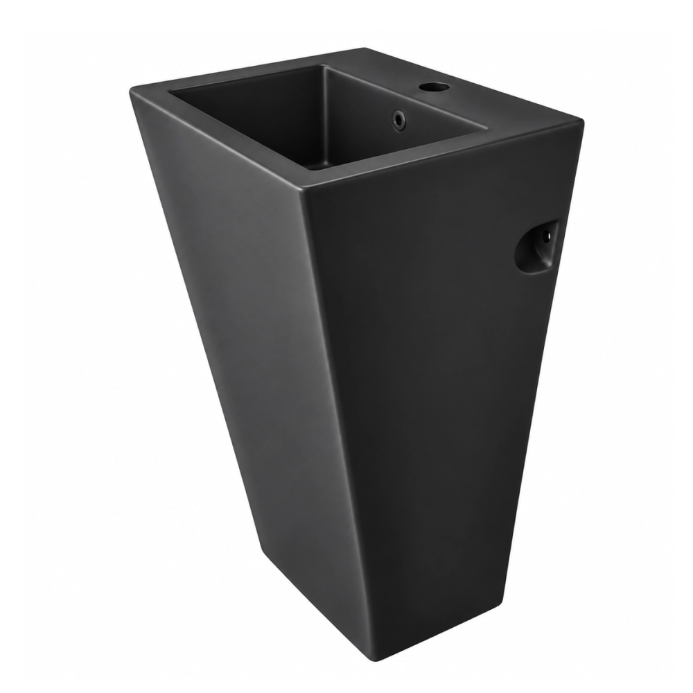 Umywalka wolnostojąca ceramiczna CUBO czarna - SWISS MEYER