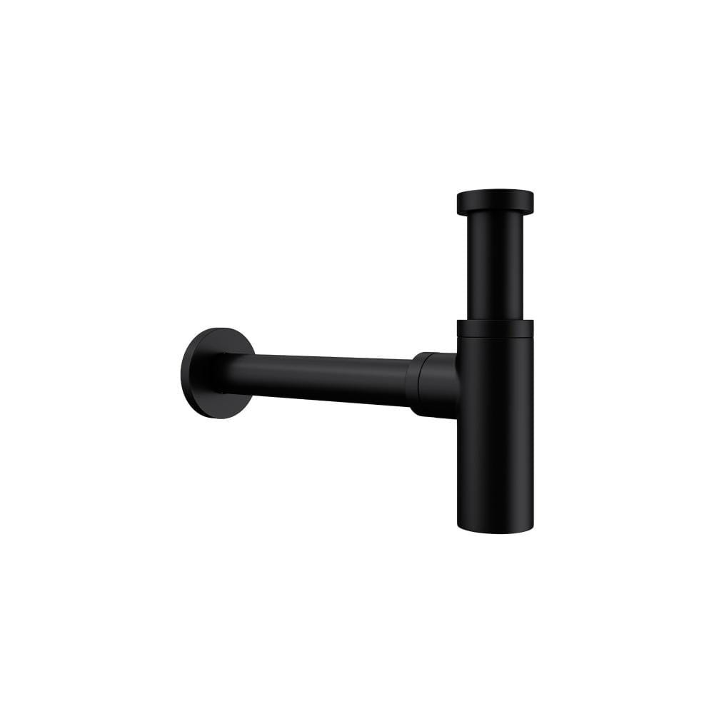 Syfon umywalkowy okrągły mosiężny CZARNY MAT