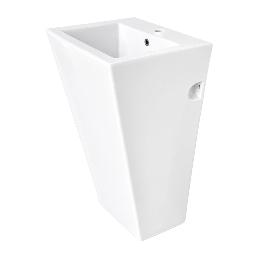 Umywalka wolnostojąca ceramiczna CUBO biała- SWISS MEYER