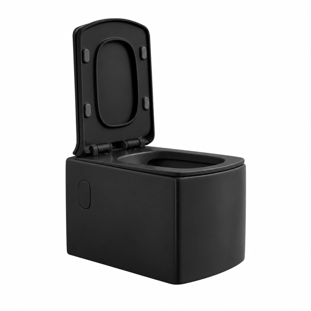 Misa WC podwieszana CUBO czarna – bezrantowa rimless – SWISS MEYER