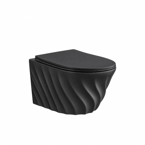 Misa WC podwieszana VELORA czarna – bezrantowa rimless – SWISS MEYER