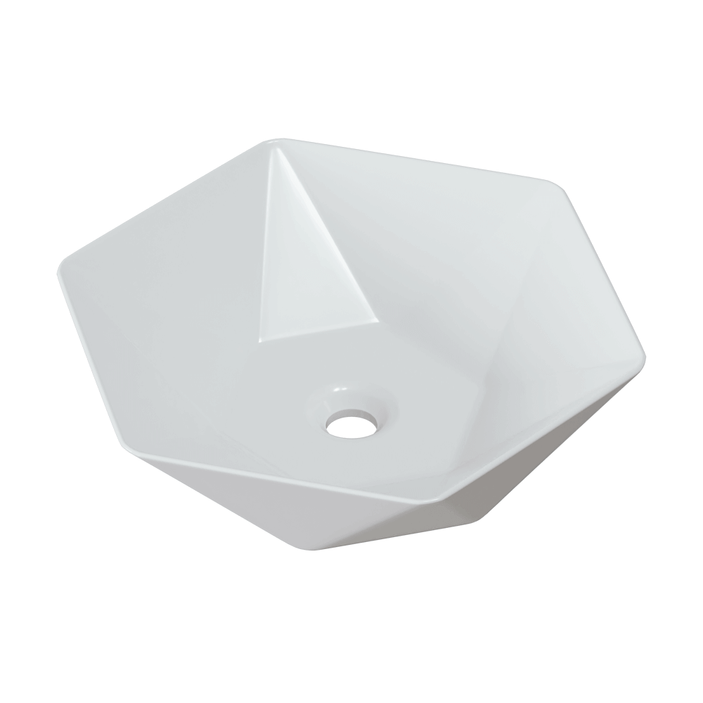 Umywalka nablatowa ceramiczna - biała - DIAMENT 48 cm